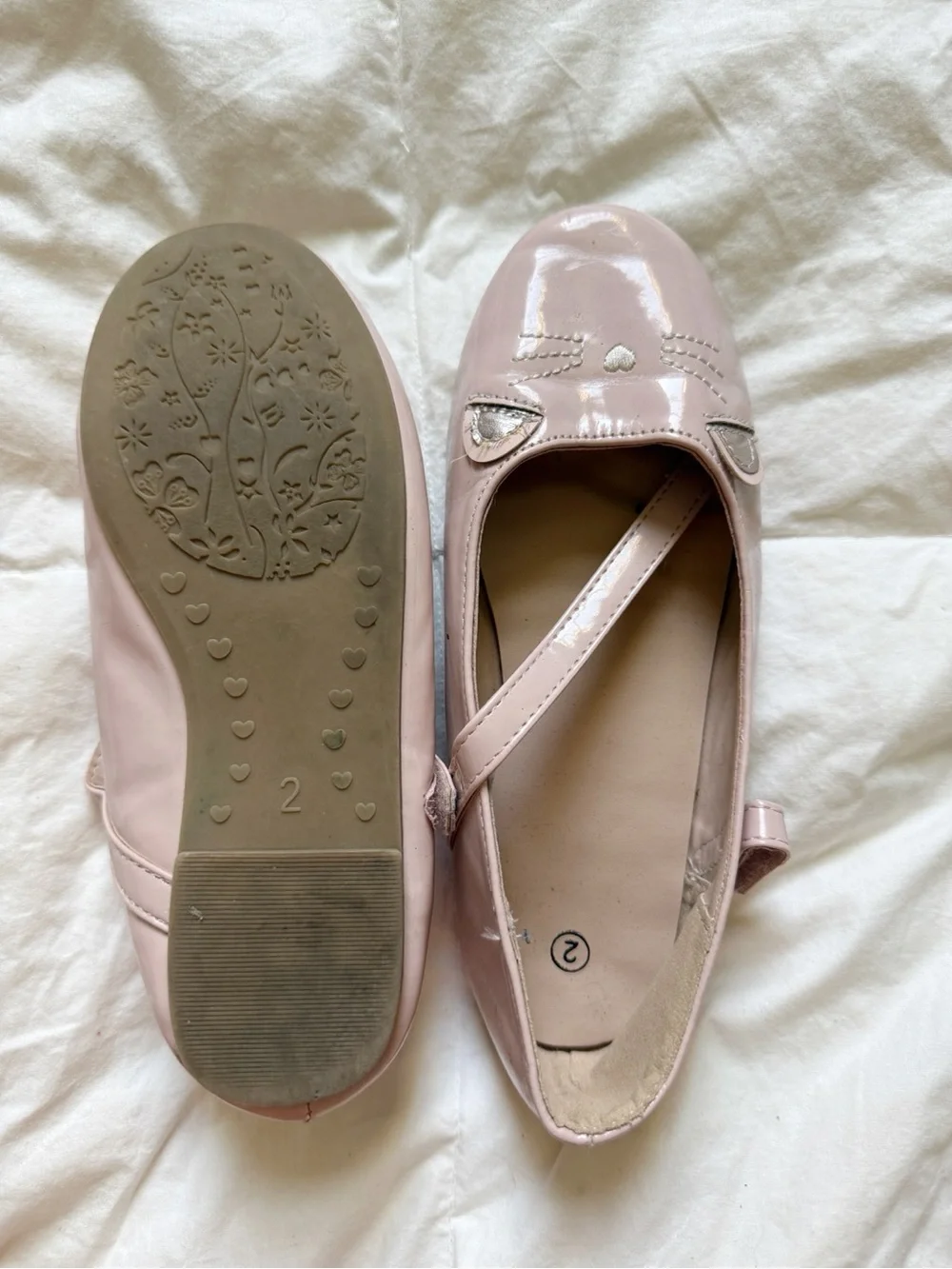 Girls' Pink Cat/Mouse Patent Mary Jane Ballet Flats